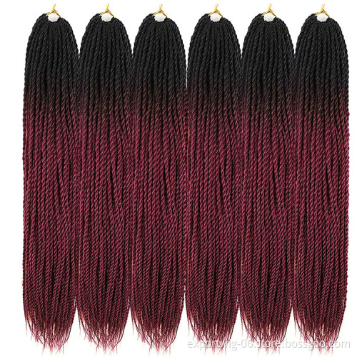 Wholesale Senegalese Twist Crochet Hair Extensions Long Twist Braiding Hair 24inch 100g Solid And Mixed Color Synthetic Fiber